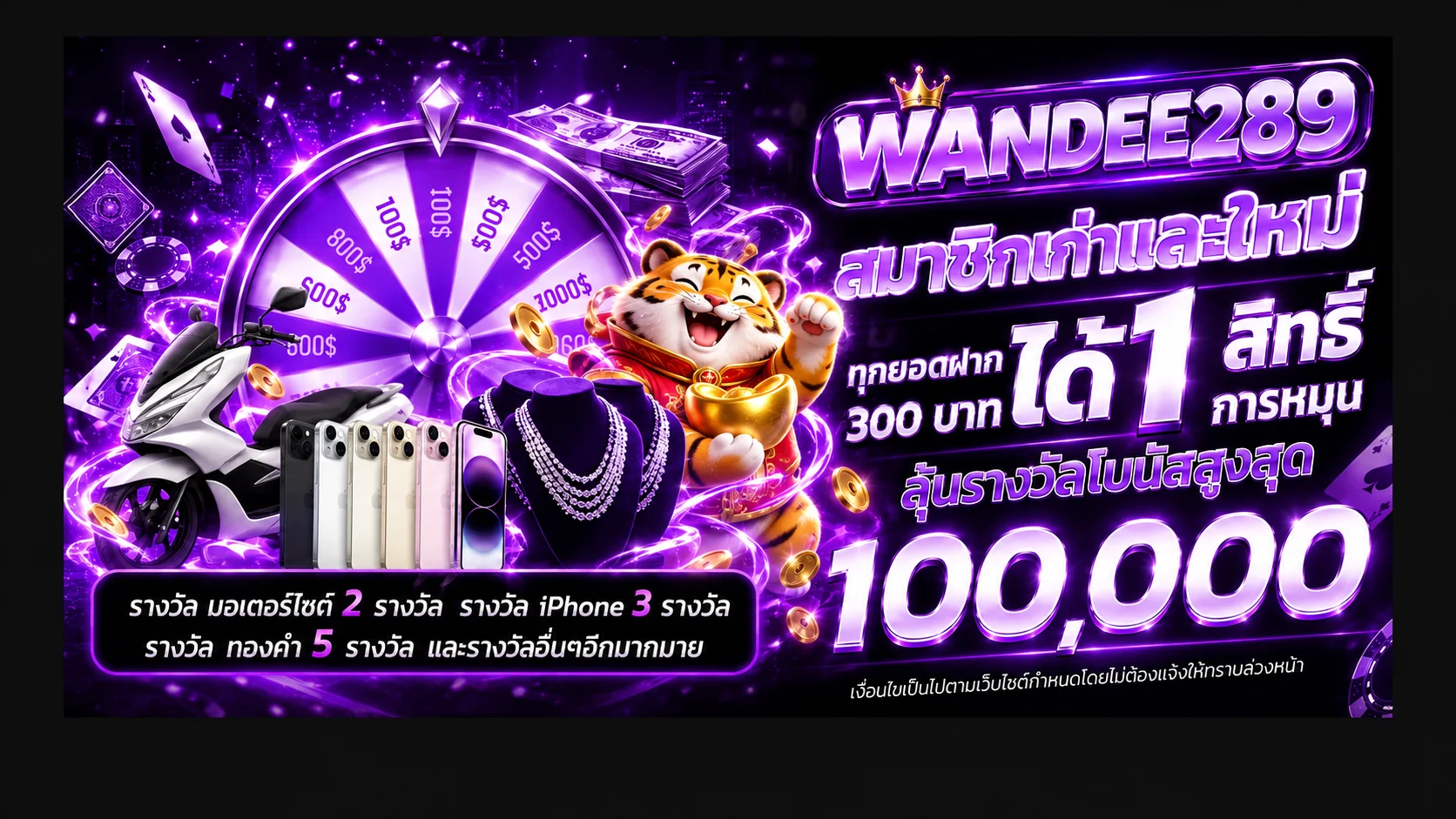 โปรโมชั่นสมาชิก WANDEE289 พร้อมวงล้อรางวัล